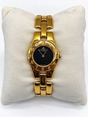 Baume & Mercier Linea Gold-Tone Black Dial Women’s Watch – Working